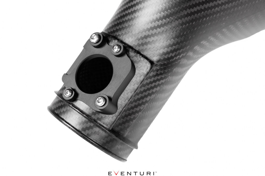 Eventuri GR Yaris carbon intake system in matte white, showcasing performance air intake with sleek carbon fiber components.