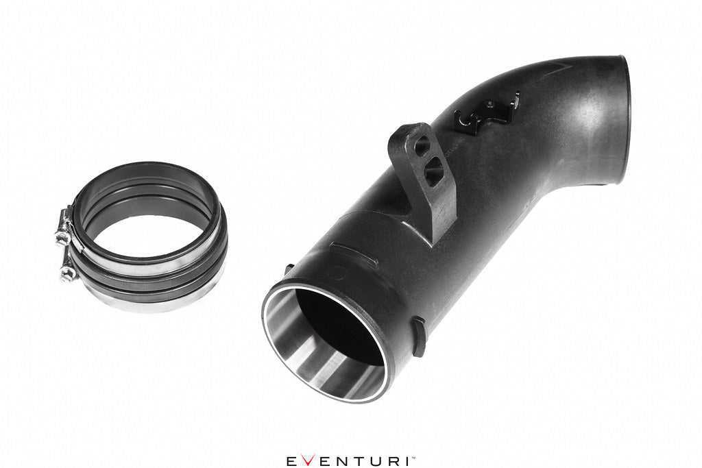 Eventuri GR Yaris carbon intake system with rear tube and EPDM coupler, showcasing high-performance automotive parts.