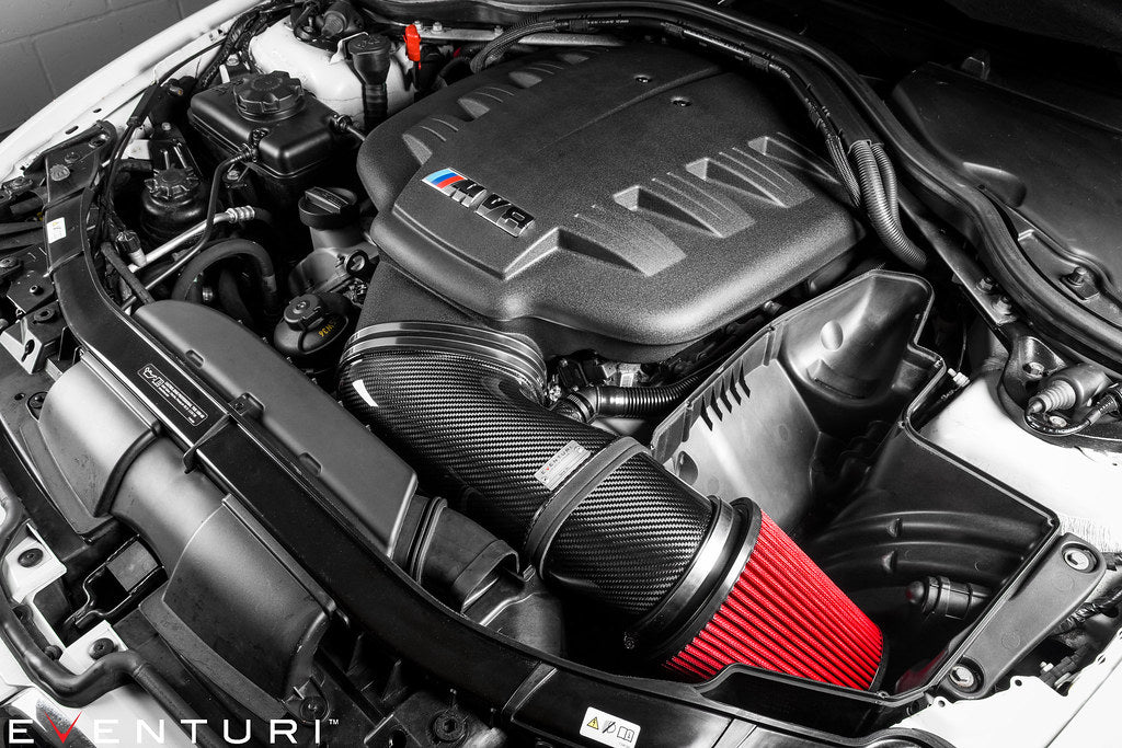 Car engine with Eventuri air filter and M Power logo