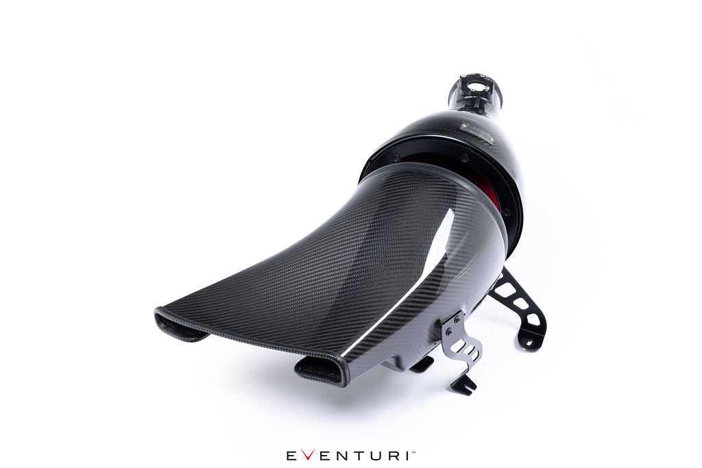 Eventuri GR Corolla carbon intake system installed, showcasing glossy white finish and performance design on a Toyota GR Corolla.