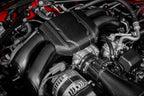 Eventuri Toyota GR86 black carbon intake system installed, showcasing sleek performance air intake for enhanced engine airflow.