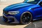 FC BMW 5x112 wheel spacers installed on BMW F90 M5 hub centric spacer flush stance