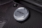 Goldenwrench BMW M Blackline Oil Cap Heritage Motorsport installed on engine exterior, featuring a sleek black design and branding.