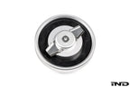Goldenwrench BMW M Blackline Oil Cap Heritage Motorsport, exterior view with black finish, displayed on white background.