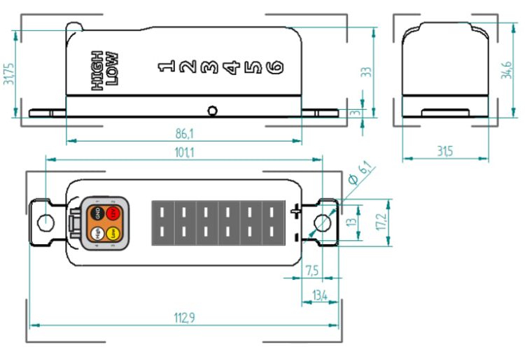 CANchecked TCC06 Thermo Couple Converter with DTM 4-way
