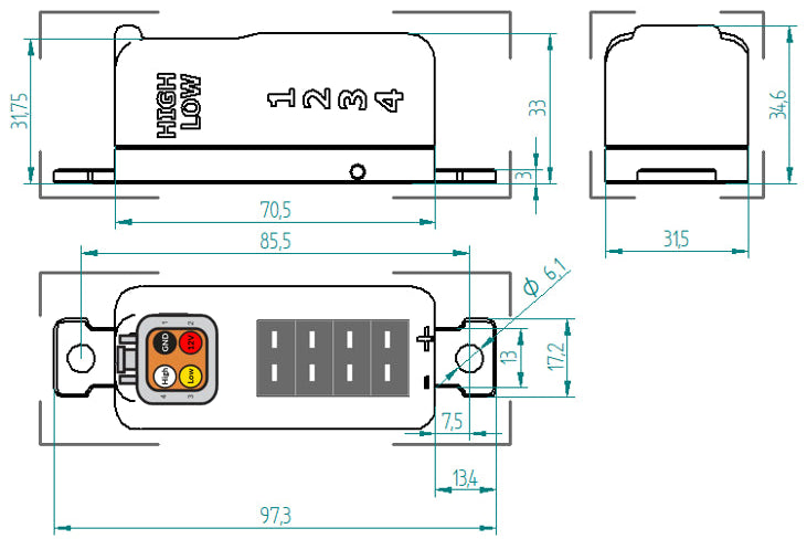 CANchecked TCC04 Thermocouple CAN Converter with 4-pin DTM Connector