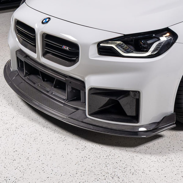 Trevora TR87 carbon front splitter on a BMW G87 M2