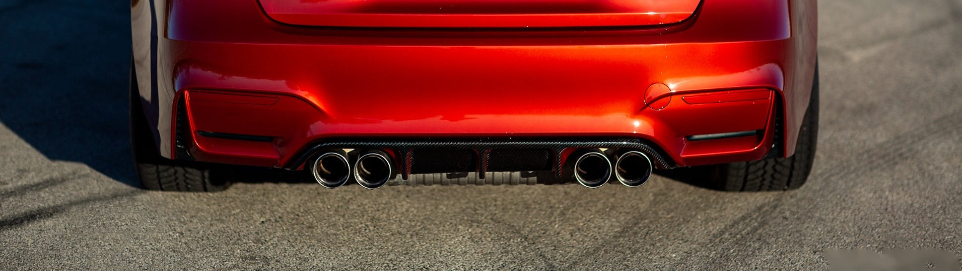 Rear view of a BMW F80 M3 with IND Painted Rear Reflectors installed, showcasing the seamless OEM-plus appearance created by body-color genuine BMW reflectors professionally painted in-house using OEM BMW paint codes.