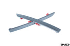 IND Painted Rear Reflector Set for the BMW F80 M3 and F82/F83 M4 on a white background, featuring brand-new genuine BMW reflector assemblies professionally painted in-house using OEM BMW paint codes for a seamless OEM-plus appearance.