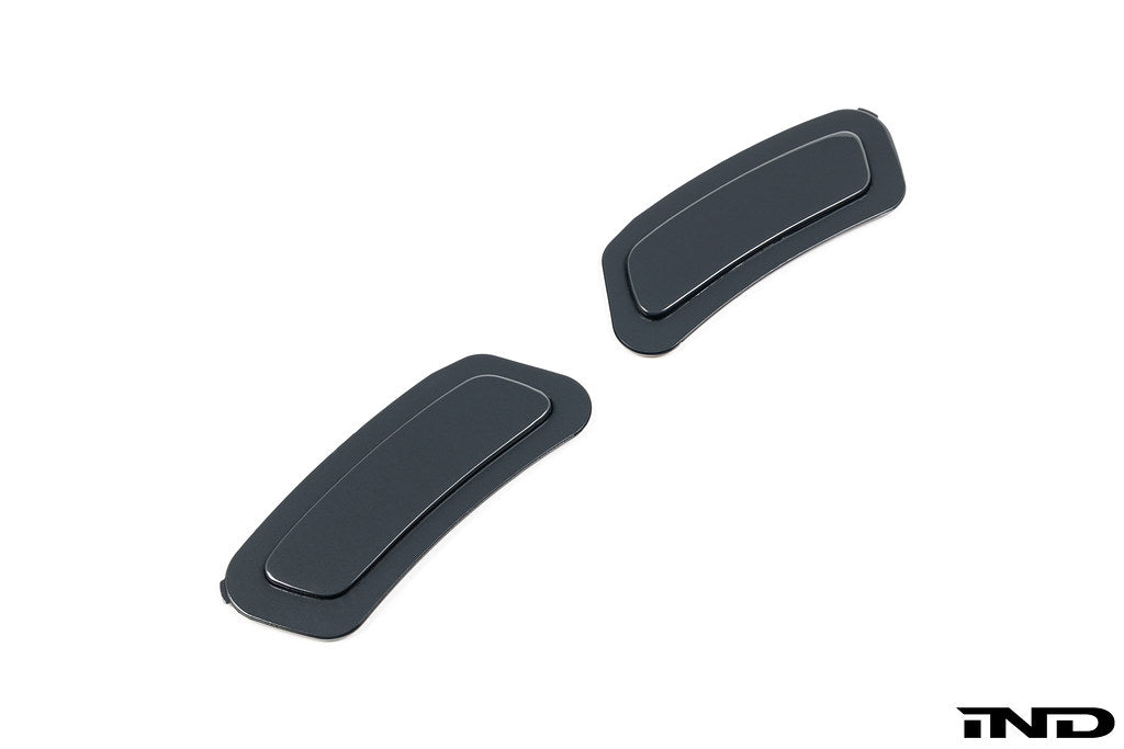 IND MK8 Golf GTI and Golf R painted front reflector set in dolphin gray metallic, exterior car accessory with white background
