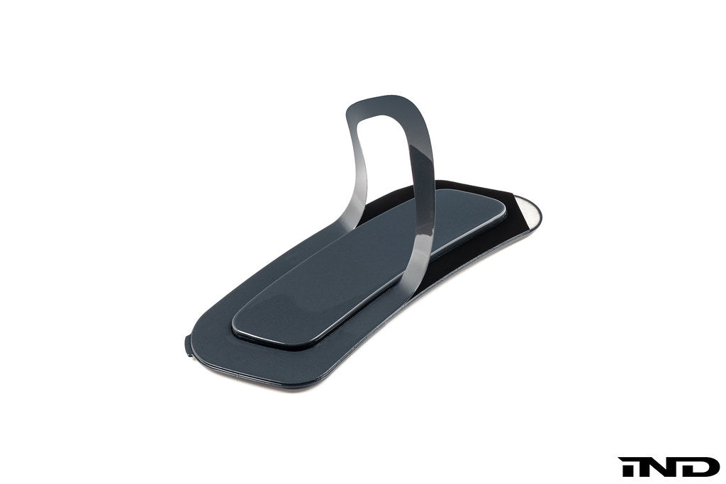 IND MK8 Golf GTI and Golf R painted front reflector set in dolphin gray metallic, exterior car accessory on white background.