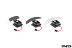 JQ Werks MadTrace BMW E-Chassis Clubsport magnetic paddle shifter set in carbon fiber and aluminum, interior car accessories.