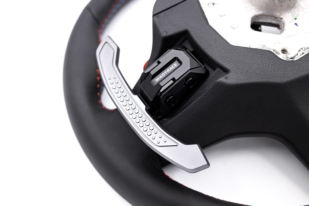 JQ Werks MadTrace BMW G-Chassis Clubsport Magnetic Shift Paddle Set in carbon V2 for interior steering wheel upgrades