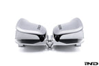 JQ Werks MadTrace C8 Corvette magnetic shift paddles installed inside a car, featuring sleek white design and ergonomic buttons.