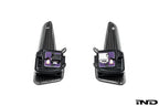 JQ Werks MadTrace C8 Corvette interior magnetic shift paddle set with white background, showcasing sleek design and branding.