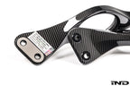 Karbonius carbon fiber strut brace set for BMW G90 M5 and G99 M5 in gloss finish on white background