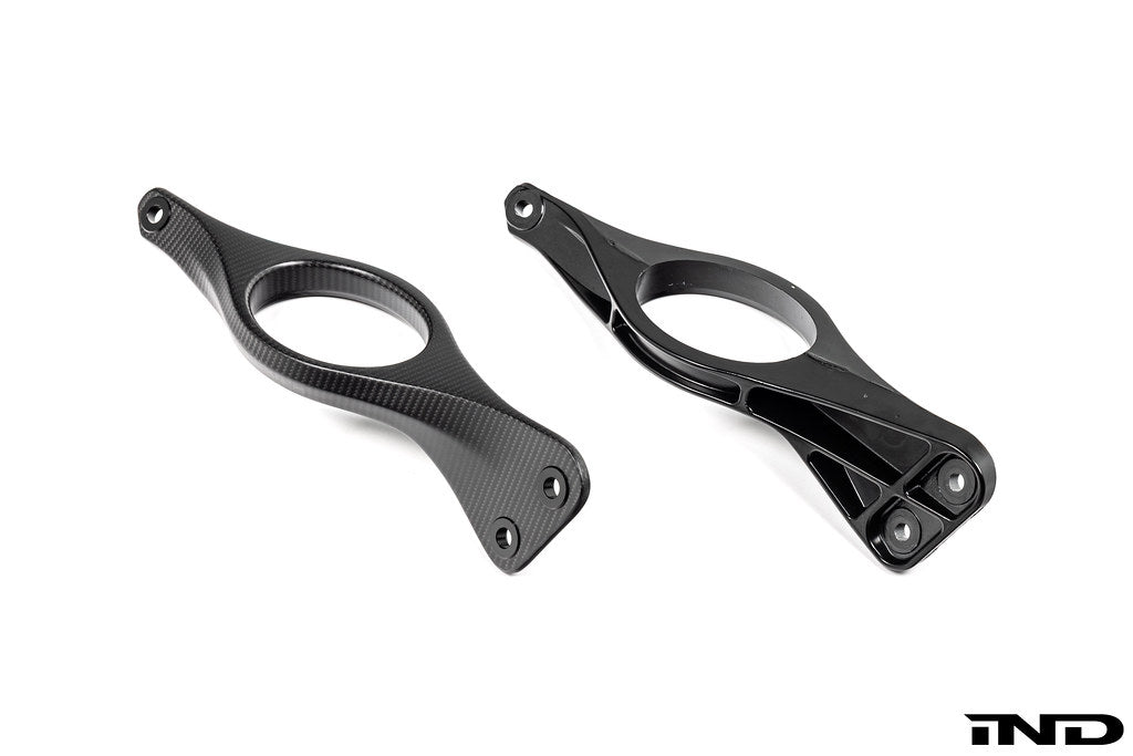 Karbonius G90 G99 M5 carbon fiber suspension strut brace set on a white background, showcasing lightweight and durable design.