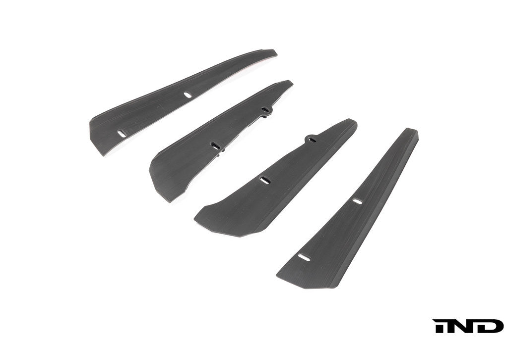 Megachip MK8 GTI and Golf R splash guard set in white, exterior car accessories for protecting wheel arches and undercarriage.