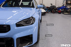 MMX Performance BMW and Supra 5x112 wheel spacer kit installed on G80, G82, G87 with wheels visible for improved fitment.
