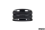 Black anodized MMX Performance BMW billet coolant expansion cap, 60mm, designed for high-performance cooling systems.