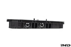 Black anodized billet aluminum BMW DCT oil pan by MMX Performance, designed for high-performance transmission cooling.