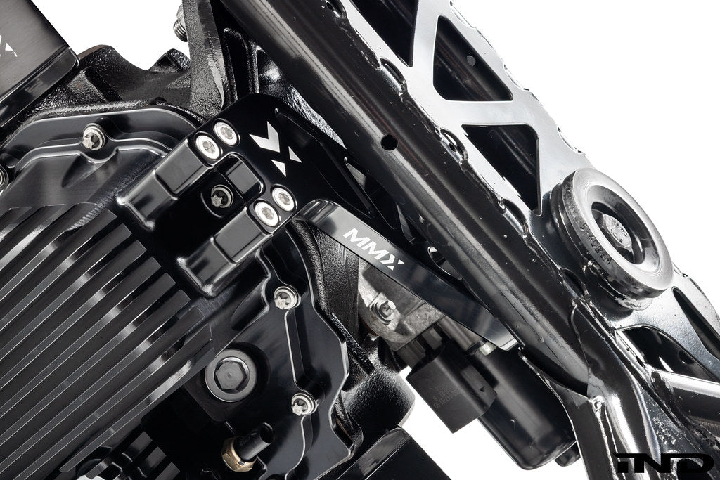 MMX Performance G8X M2 M3 M4 differential track pack with high-capacity baffled billet aluminum sump on white background