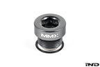 MMX Performance magnetic differential oil drain plug for BMW, M22x1.5 size, with a white background.