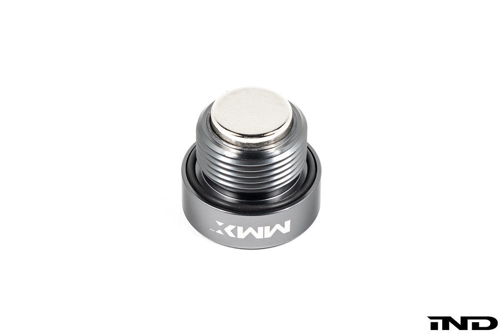 MMX Performance magnetic differential oil drain plug for BMW, M22x1.5, with white background and detailed view