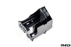 MMX Performance BMW F-Chassis N55 oil sump baffle kit installed on engine with white background, showcasing performance upgrade components.