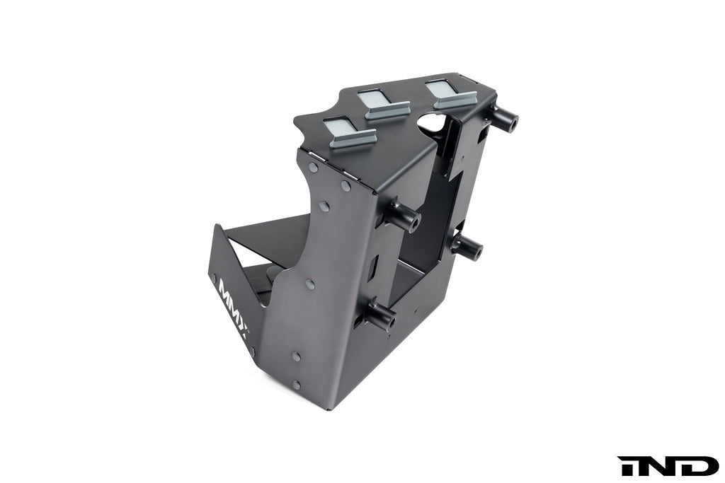 MMX Performance BMW F-Chassis N55 oil sump baffle kit on white background, designed for improved engine oil control.