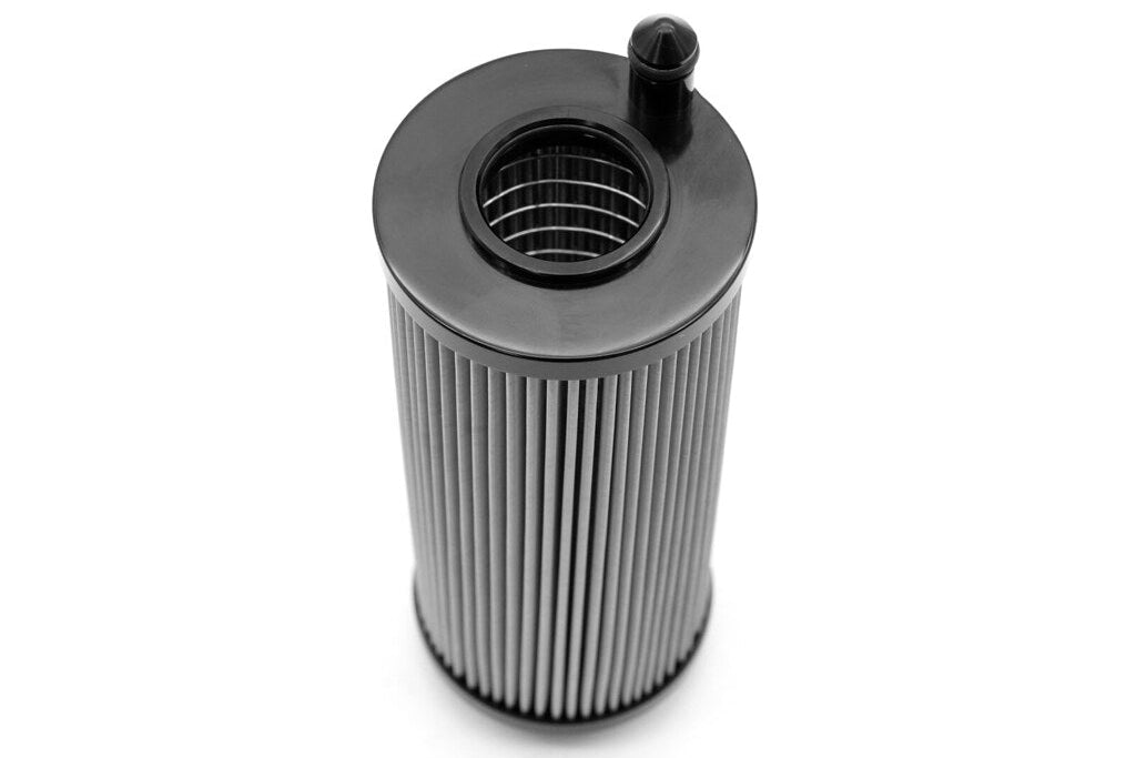 MMX Performance BMW S58 Stainless Steel Lifetime Oil Filter White Background