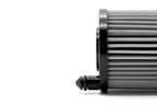 MMX Performance BMW S58 stainless steel oil filter for performance vehicles, shown in a close-up image.