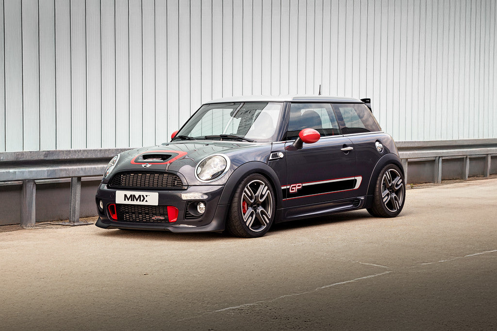 MMX Performance lowering springs installed on MINI R56 Cooper S with 30mm drop improved stance and reduced wheel gap