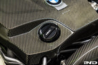 BMW with MMX Performance billet oil filler cap installed, showcasing a sleek, durable performance engine upgrade.