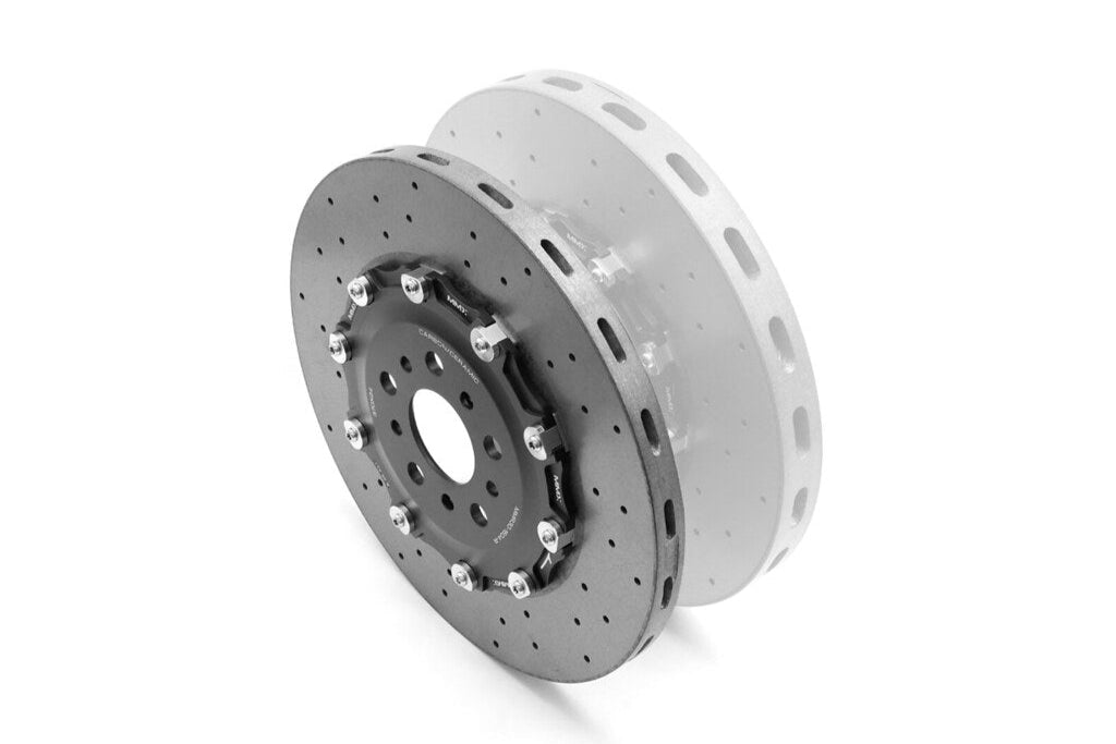 MMX Performance G8X M2 M3 M4 rear 370x24mm carbon ceramic brake rotor on white background.
