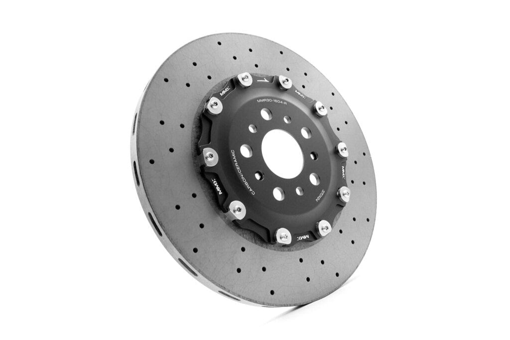 MMX Performance G8X M2/M3/M4 rear 370x24mm floating carbon ceramic brake rotor on white background