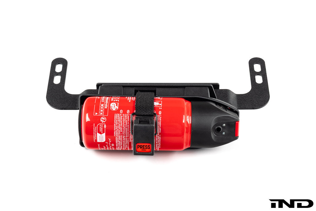 OEMExtinguishers Universal Floor Mount Fire Extinguisher Kit with flat ends, designed for interior vehicle mounting.