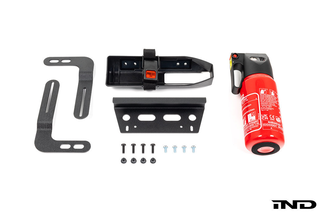 OEMExtinguishers Universal Floor Mount Kit with flat ends for interior fire extinguisher installation in vehicles.