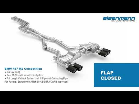 Eisenmann BMW F87 M2 Competition Valved Exhaust Sound Clip and Exhaust Note Demonstration