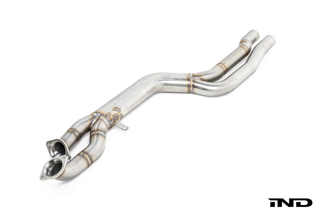 Supersprint BMW G8X M3 / M4 J-Pipe Resonator Delete Package for OEM Muffler on white background