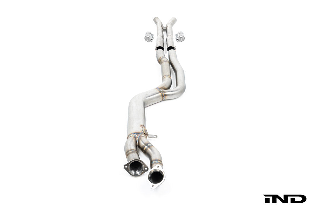 Supersprint BMW G8X M3 / M4 J-Pipe Resonator Delete Package for OEM Muffler on white background