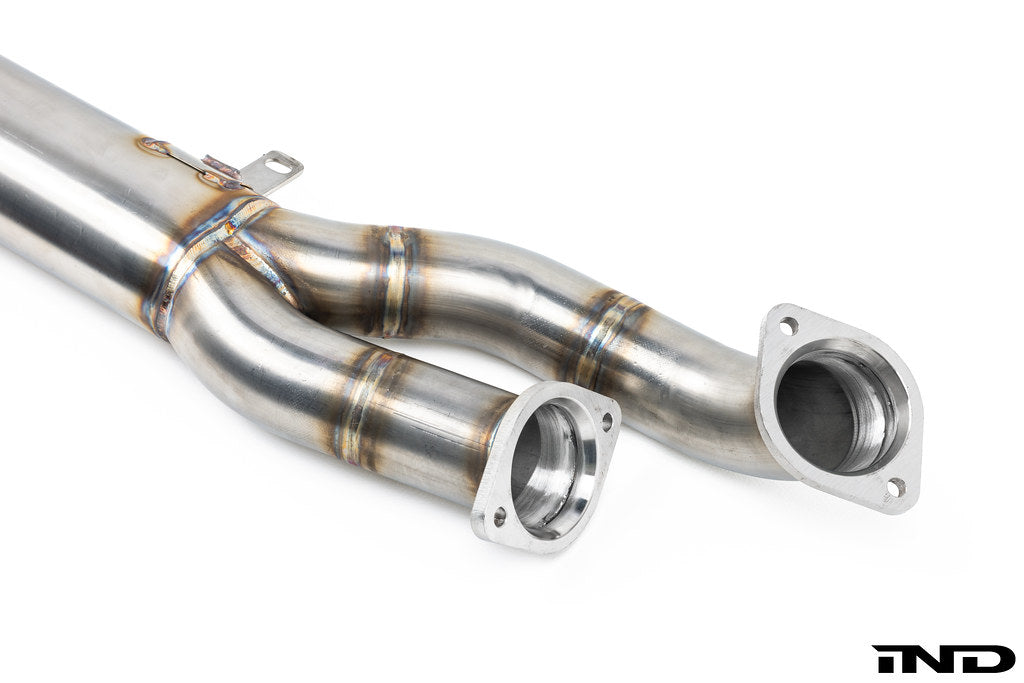 Supersprint BMW G8X M3 / M4 J-Pipe Resonator Delete Package for OEM Muffler on white background