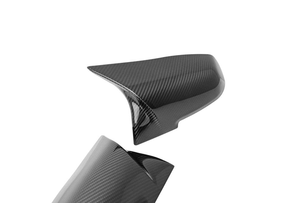 TREVORA BMW F-Chassis M-Styled Carbon Fiber Wing Mirror Covers on white background
