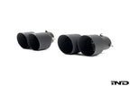 TREVORA G42 G2X 3 and 4 Series Cerakote Black exhaust tips set on a white background, exterior automotive accessory.