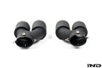 TREVORA G42 / G2X 3 and 4 Series Cerakote Black Exhaust Tip Set on white background, exterior car exhaust accessories