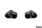 TREVORA G42 and G2X 3 and 4 Series Cerakote Black exhaust tip set on white background, exterior car accessory