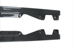 TREVORA G42 2-Series M240i carbon fiber side skirt set on a white exterior car, showcasing sleek, aerodynamic design.