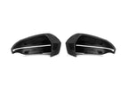 Pair of TREVORA G60 G61 G45 carbon fiber mirror covers for BMW 5-Series and X3, exterior vehicle accessories on white background.