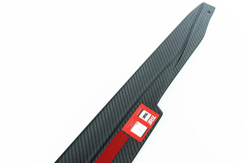 TREVORA G82 G83 M4 carbon fiber pre-preg side skirts shown from the backside on a white background