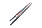 TREVORA G82 G83 M4 carbon fiber side skirts for exterior upgrade, showing white background and detailed side profile.